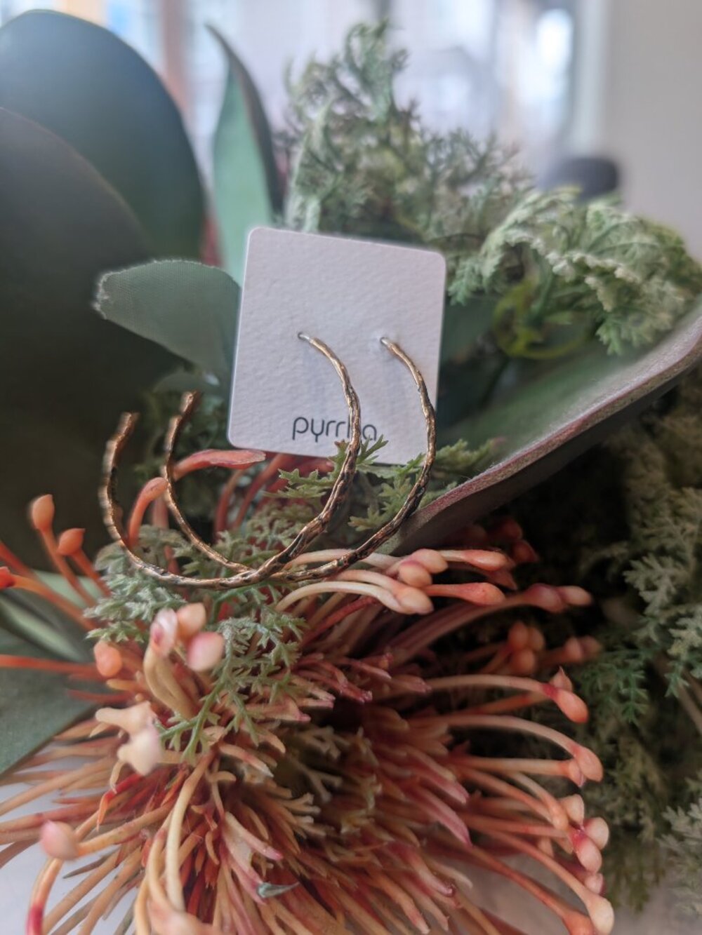 Pyrrha Bronze Large 37mm Textured Hoop